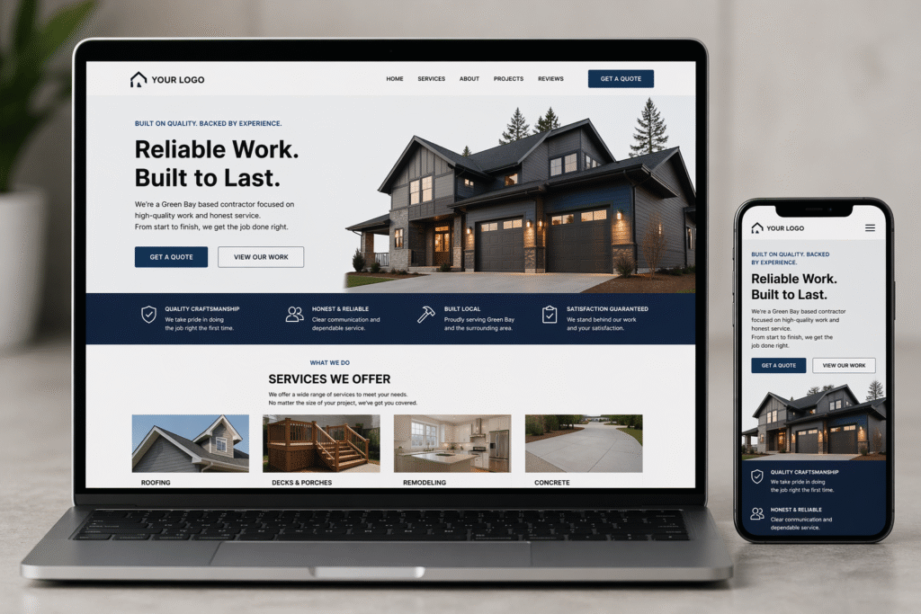 Contractor Website Mockup